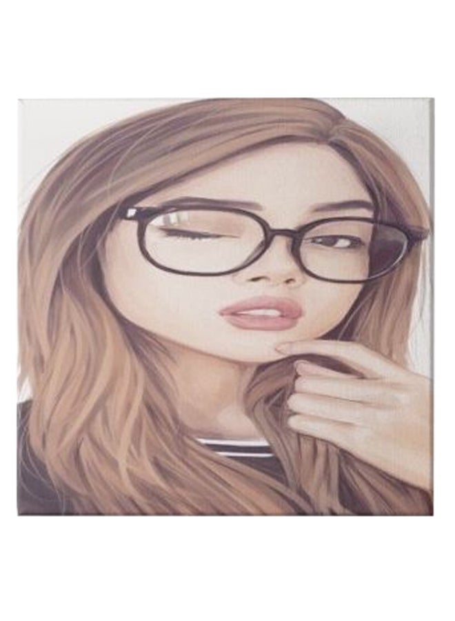 Girl Animation Hidden Frame Canvas Wall Painting Multicolour 50 x 50cm - Image 1