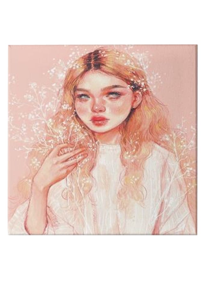 لوحة فنية من قماش الكانفاس بإطار مخفي تحمل صورة رسوم متحركة لفتاة متعدد الألوان 50 x 50سم - Image 1