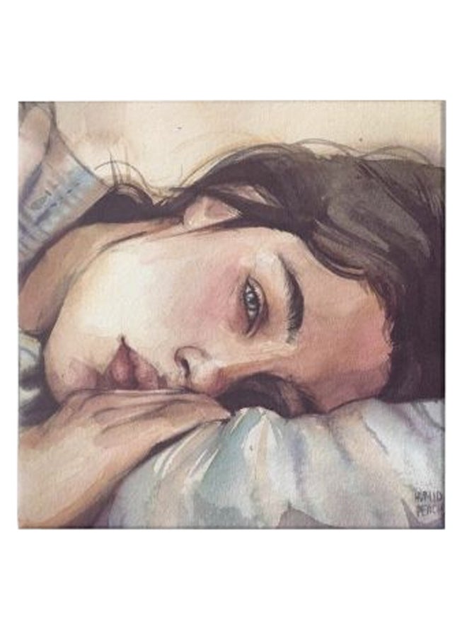 لوحة فنية من قماش الكانفاس بإطار مخفي تحمل صورة رسوم متحركة لفتاة متعدد الألوان 50 x 50سم - Image 1