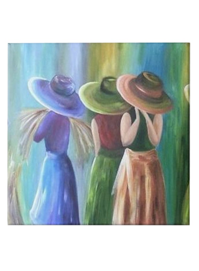 Girl Animation Hidden Frame Canvas Wall Painting Multicolour 50 x 50cm - Image 1