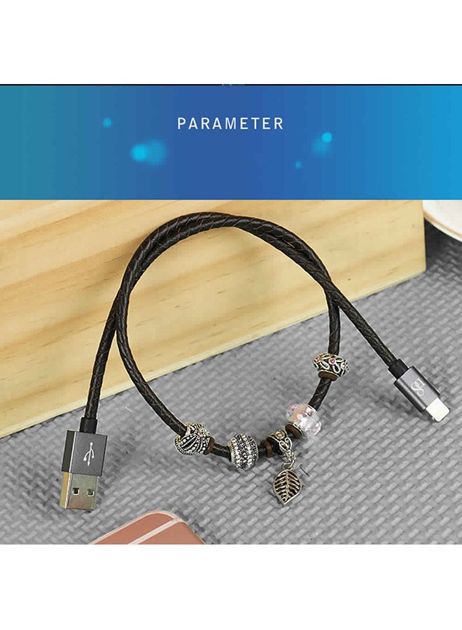 D8 USB Data Transfer Cable For Apple iPhones Black/Blue/Silver  - Image 2