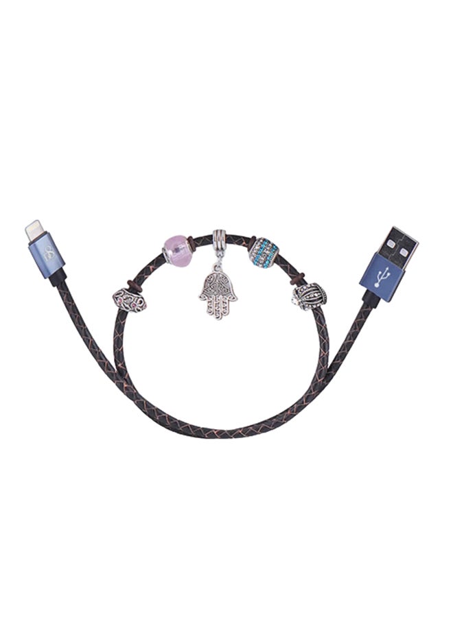 D8 USB Data Transfer Cable For Apple iPhones Black/Blue/Silver  - Image 1