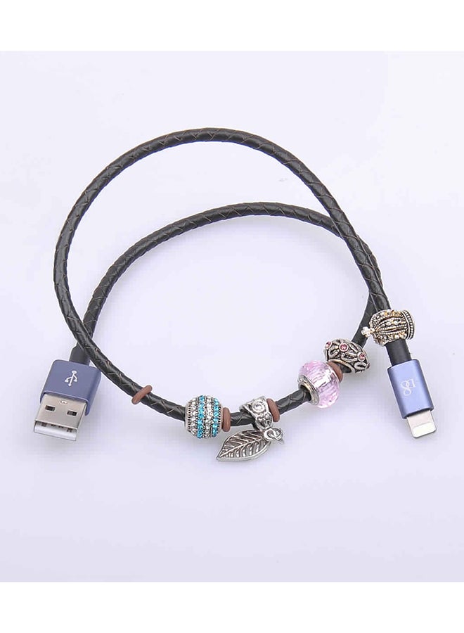 D8 USB Data Transfer Cable For Apple iPhones Black/Blue/Silver  - Image 4