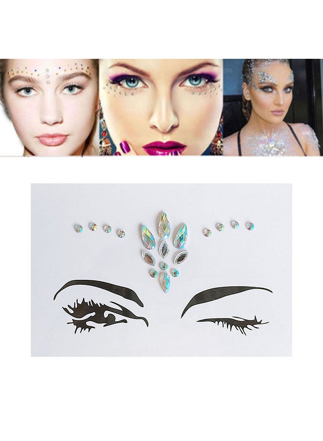 ملصق أحجار كريمة بتصميم عصري لتزيين الوجه متعدد الألوان - Image 2