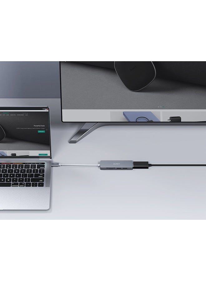 Aukey 5 in 1 Ports Slim USB-C Hub, CB-C72 Grey - Image 4
