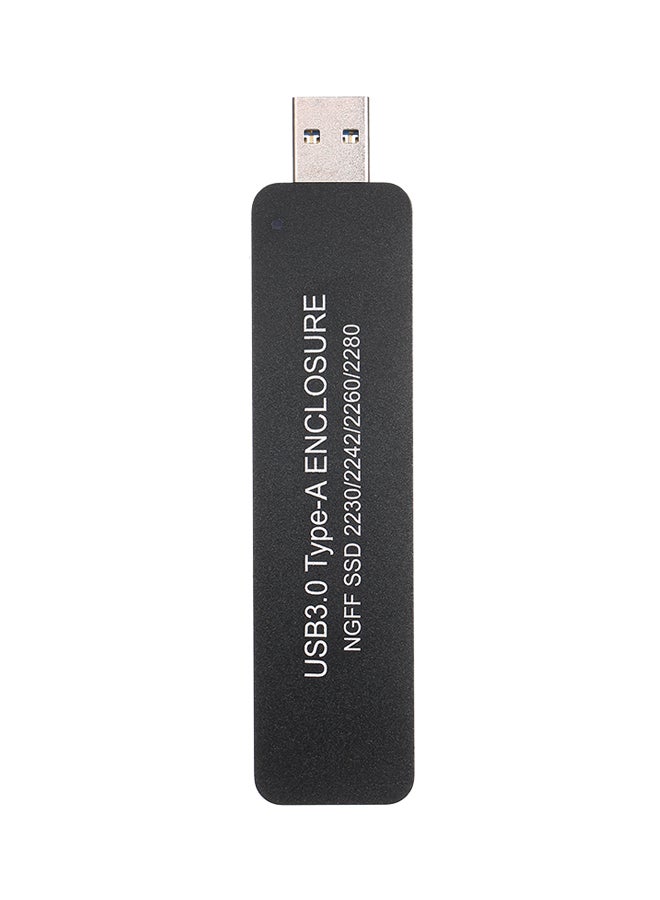 USB3.0 Type-A NGFF(M.2) SSD Enclosure Black/Silver  - Image 1