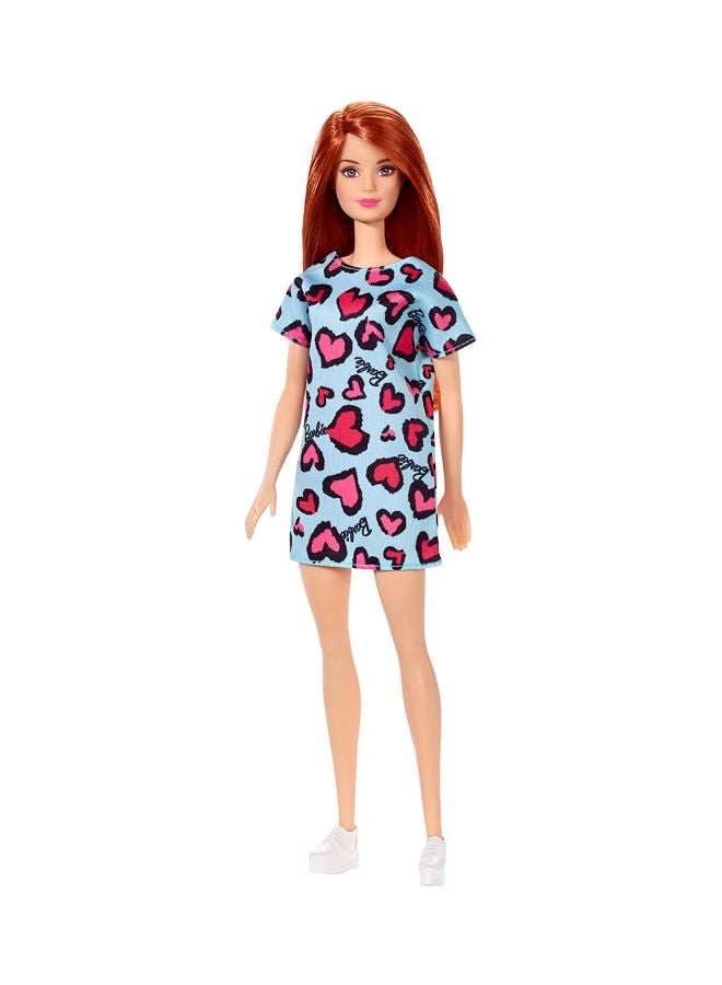 Barbie - Blonde Doll With Pink Heart-Printed Dress And Shoes ‎3.81 x 8.26 x 29.21cm - Image 1