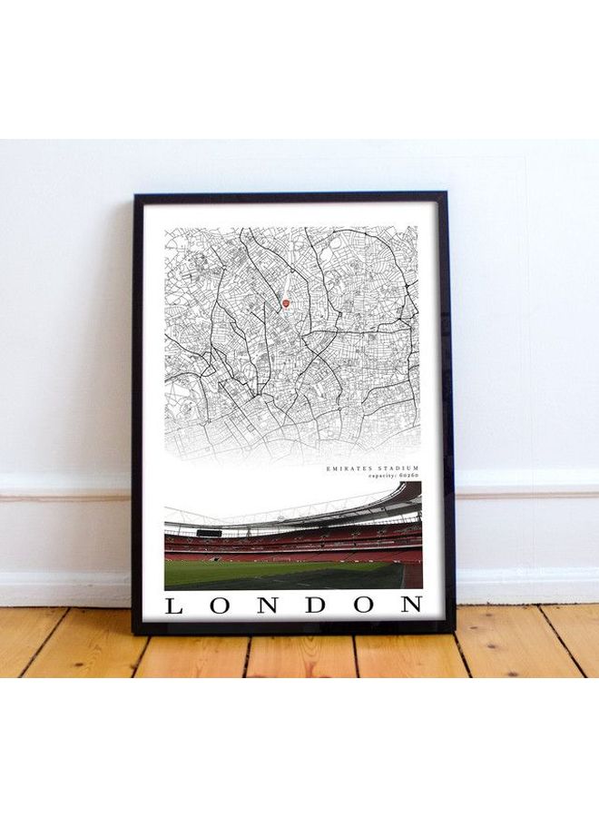 Boomah Accessories Arsenal Emirates Stadium London Poster With Frame White/Black/Green 30x40centimeter