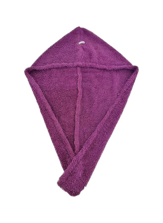 Generic Cotton Terry Hair Towel Wrap Purple 68x23cm  - Image 1