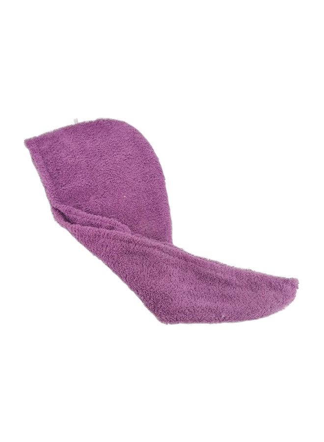Generic Cotton Terry Hair Towel Wrap Purple 68x23cm  - Image 2
