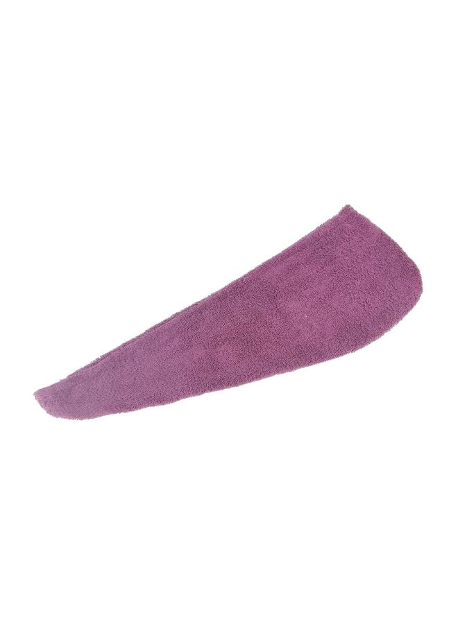 Generic Cotton Terry Hair Towel Wrap Purple 68x23cm  - Image 4