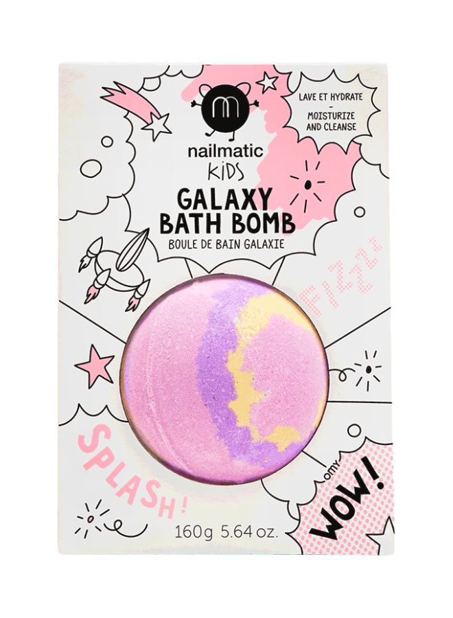 Nailmatic Kids - Supernova Galaxy Bath Bomb Pink/Purple/Yellow 160grams - Image 1