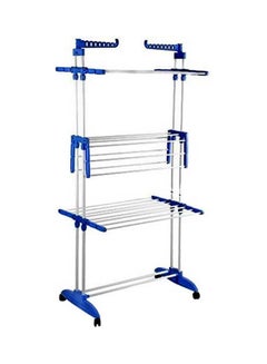 J&J 3-Tier Cloth Drying Rack Blue/White 5.7x2.1x1.7feet  - Image 1