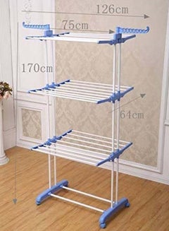J&J 3-Tier Cloth Drying Rack Blue/White 5.7x2.1x1.7feet  - Image 4