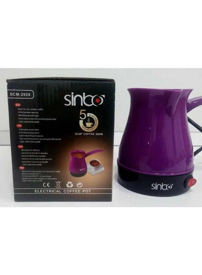 Sinbo Electric Coffee Maker 600W 600.0 W SCM-2928 Violet/Black - Image 4
