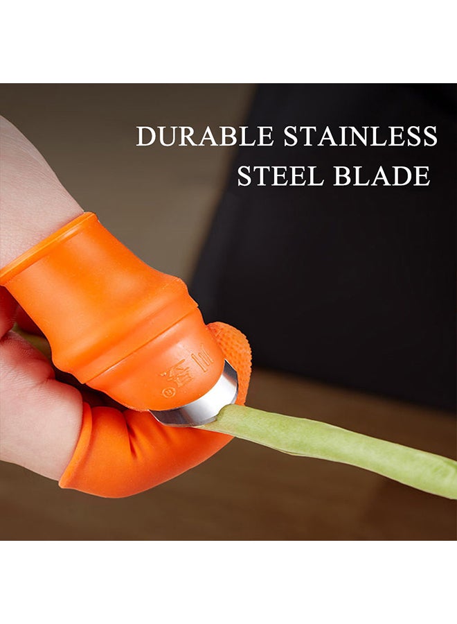 Pick Beans Thumb Blade With Finger Glove Orange 6 x 3cm  - Image 4