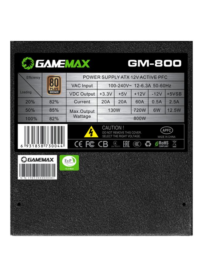 GM-800 Semi-Modular Computer Power Supply