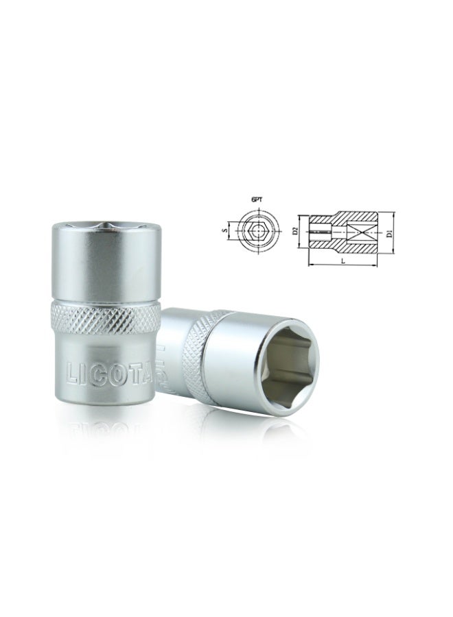 LICOTA 1/2 Inch DR Flank 6PT Socket Silver - Image 4