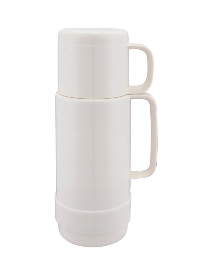 REEM Plastic Coffee/Tea Flask With Plastic Cup Ivory 0.3Liters