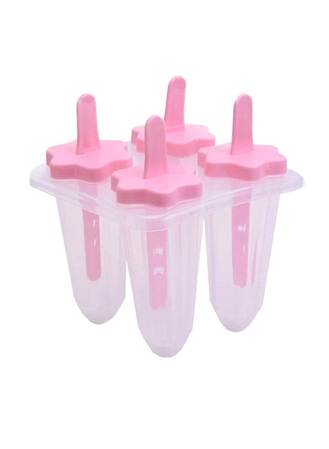 4-Slot Popsicle Mould Clear/Pink 70ml