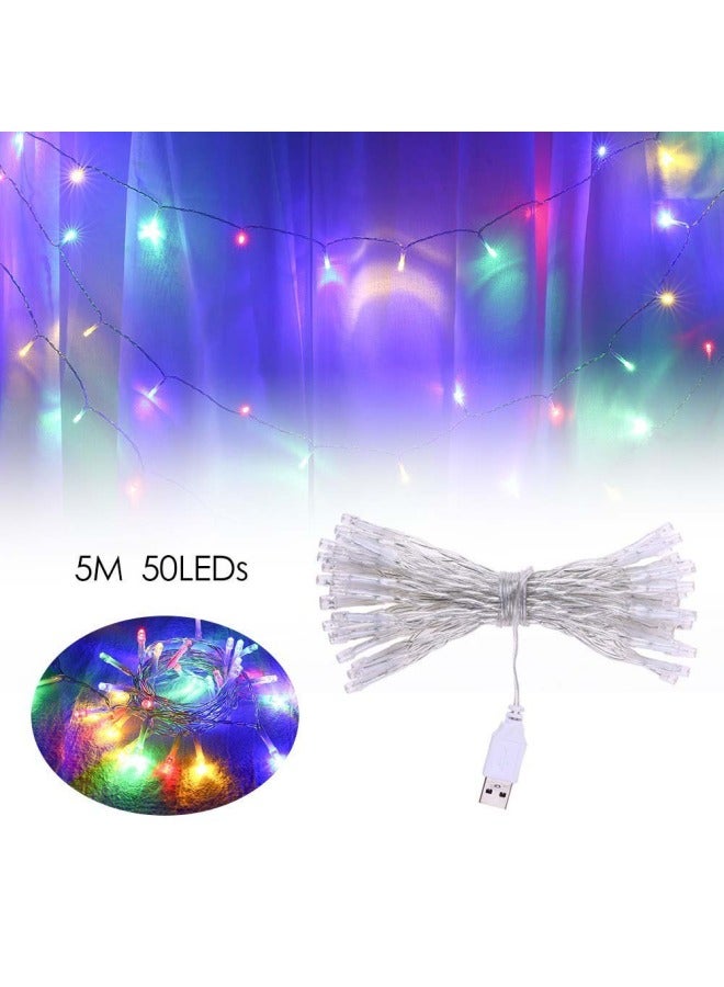 شريط إضاءة للزينة LED بتصميم رائع ومزوّد بمنفذ USB متعدد الألوان 5متر - Image 2