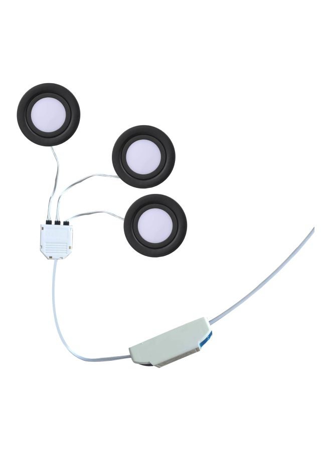 مصباح LED بتصميم على شكل قمر أسود/فضي 14x14x2.5سم - Image 2