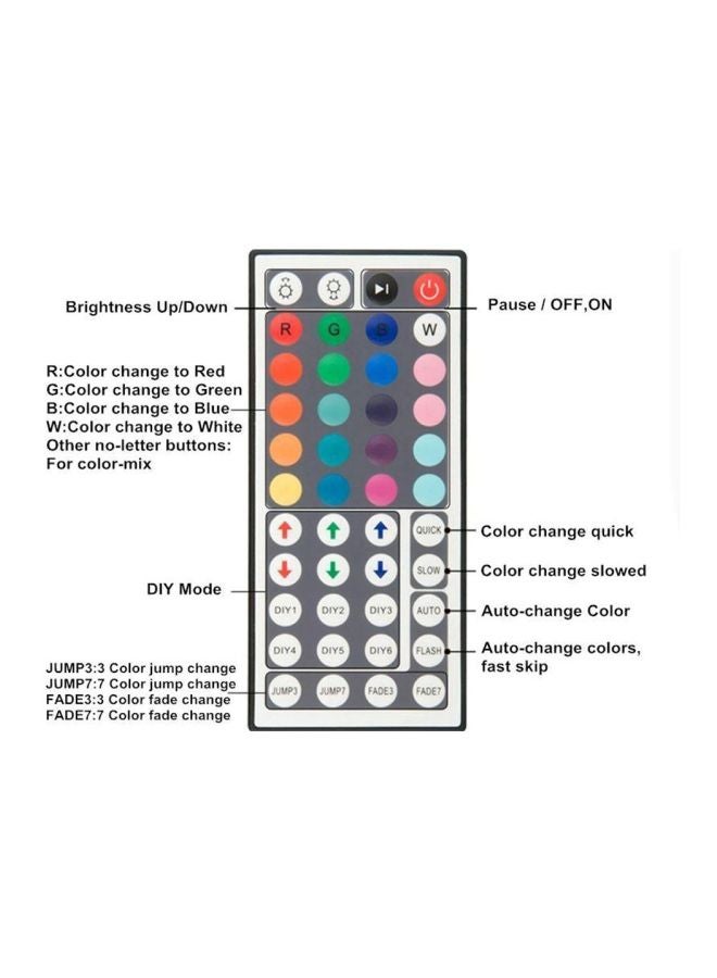 LED RGB Strip Light With Remote Black 10meter - Image 4