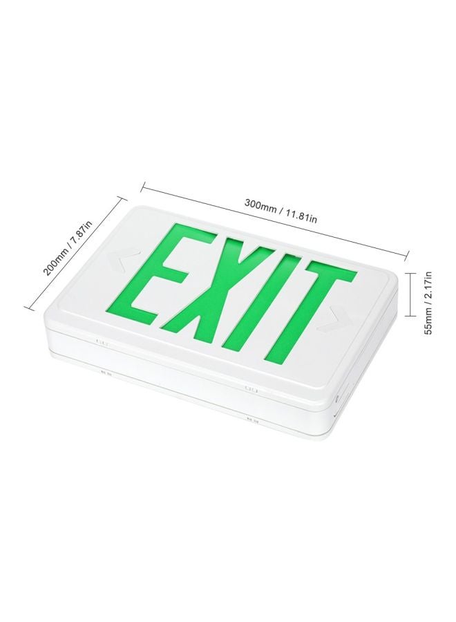 مصباح طوارئ بإضاءة LED على الجانبين وبتصميم لافتة "Exit" أخضر  - Image 2