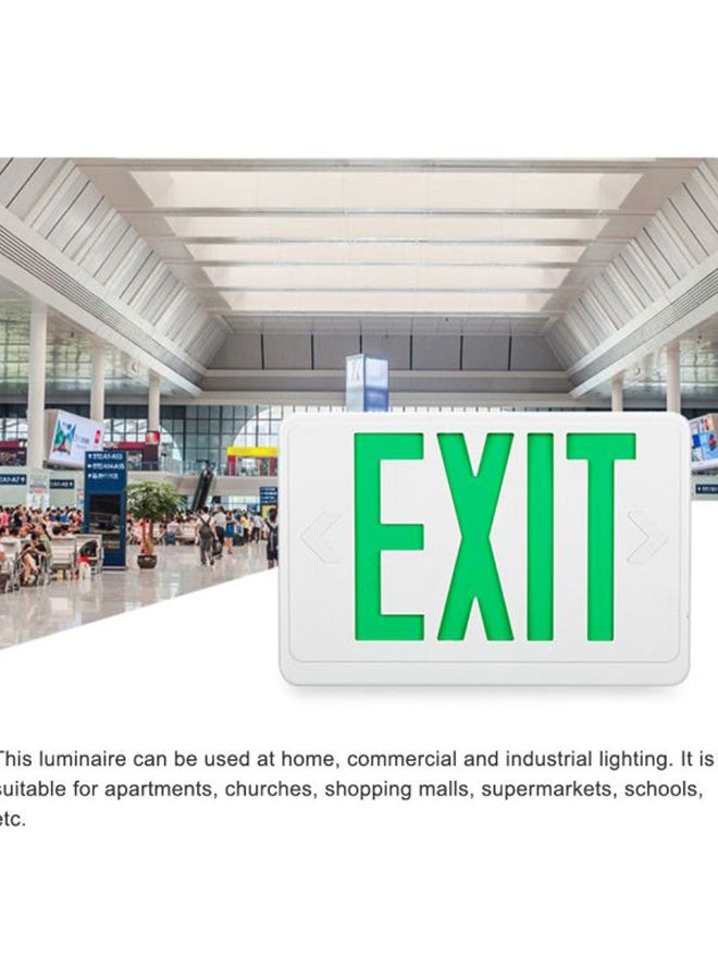 مصباح طوارئ بإضاءة LED على الجانبين وبتصميم لافتة "Exit" أخضر  - Image 4