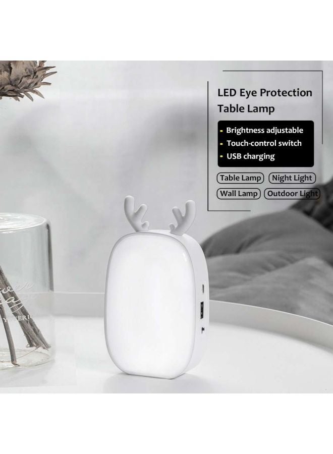 مصباح طاولة بمنفذ USB على شكل غزال أبيض 14x8x4سم - Image 4