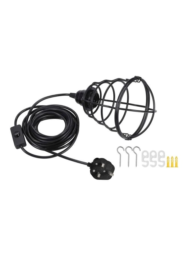 مصباح معلق متدل قابل للتعديل بتصميم كلاسيكي مزود بقابس بريطاني أسود Pendant Cage (140x200), Cable (4500)  - Image 1