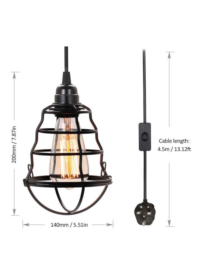 مصباح معلق متدل قابل للتعديل بتصميم كلاسيكي مزود بقابس بريطاني أسود Pendant Cage (140x200), Cable (4500)  - Image 3