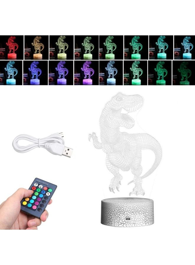 Generic - 3D Dinosaur LED Night Light With Remote Control - Image 1