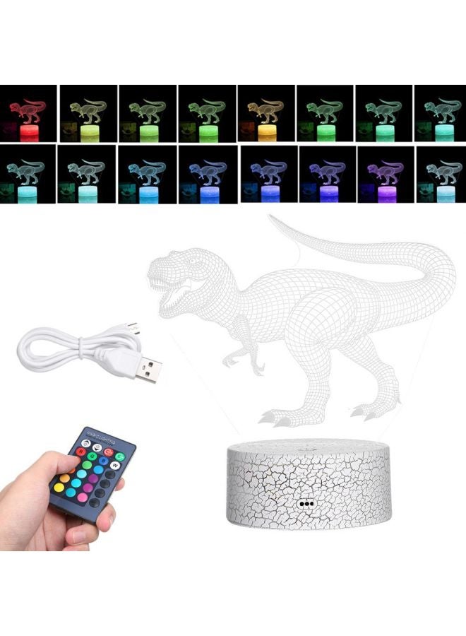 Generic - 3D Dinosaur LED Night Light With Remote Control - Image 1