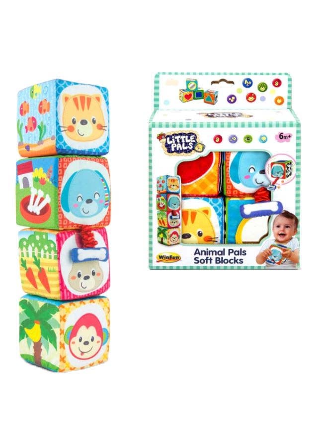 WinFun - 4-Piece Animal Pal Soft Block Set 18cm - Image 1