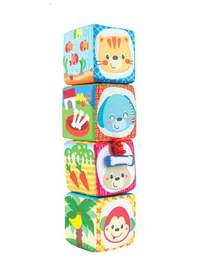 WinFun - 4-Piece Animal Pal Soft Block Set 18cm - Image 1