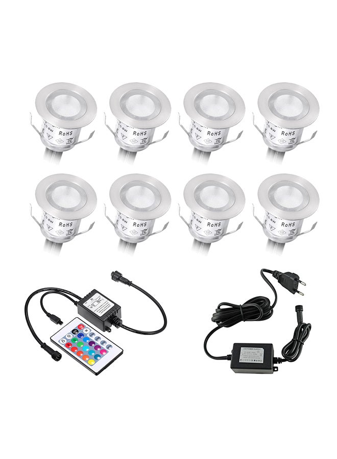 Generic Adjustable Water-Resistant LED Deck Light With Remote Control White/Black  - Image 1