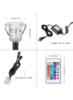 Generic Adjustable Water-Resistant LED Deck Light With Remote Control White/Black  - Image 2