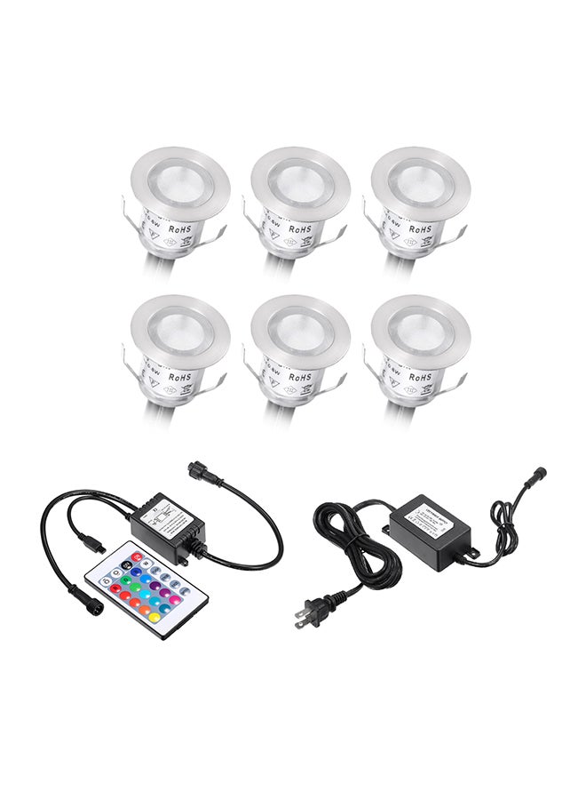 Generic Adjustable Water-Resistant LED Deck Light With Remote Control White/Black  - Image 1