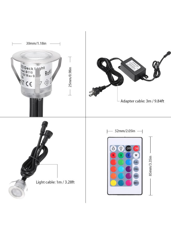Generic - Adjustable Water-Resistant LED Deck Light With Remote Control White/Black - Image 1