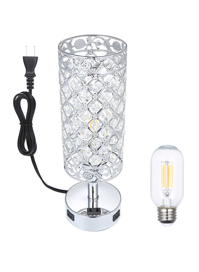 Tomshine Dual USB Touch Control Table Lamp Clear/Silver 330 x 110mm - Image 1