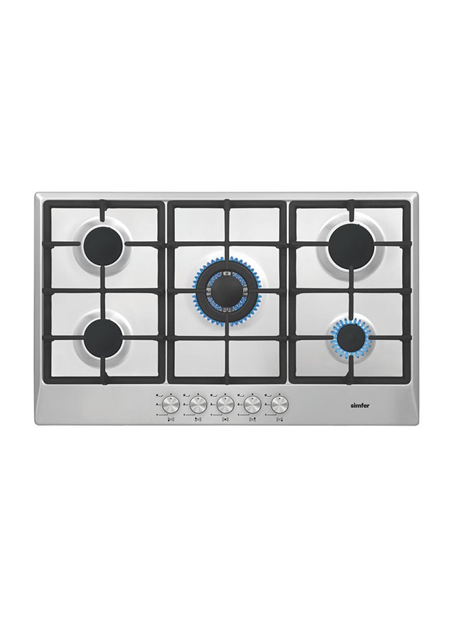Electronic Side Control Triple Ring Gas Hob H 9501 WGRM Silver