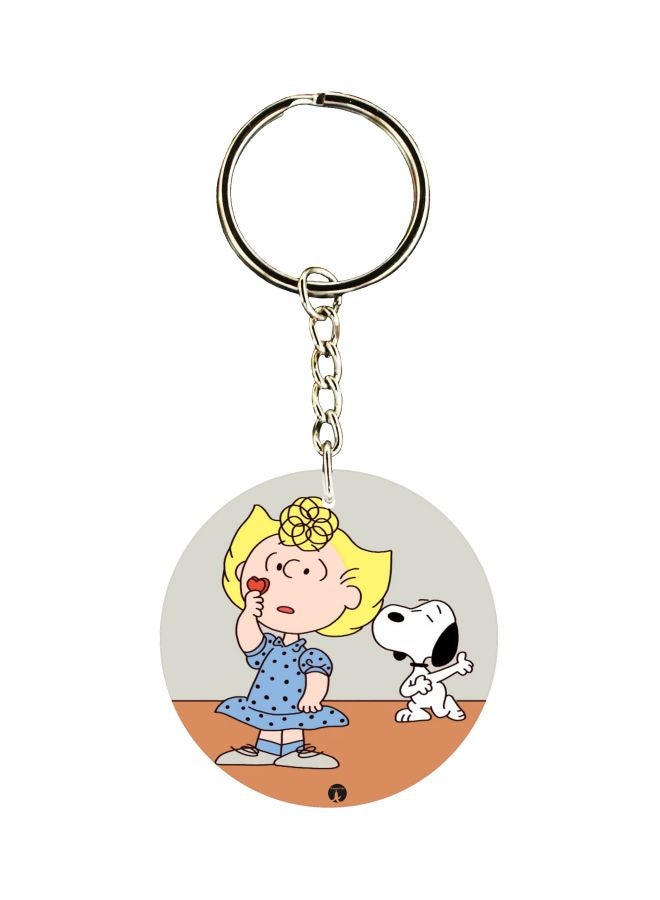 بي بي سلسلة مفاتيح بوجهين بطبعة رسوم كرتونية