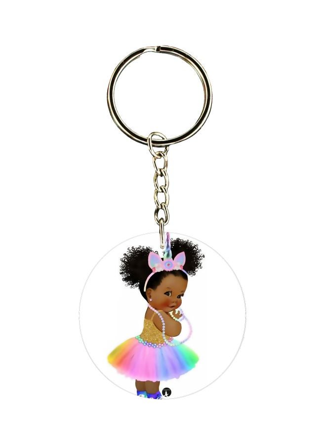 بي بي سلسلة مفاتيح بطبعة دمية طفل على الجانبين