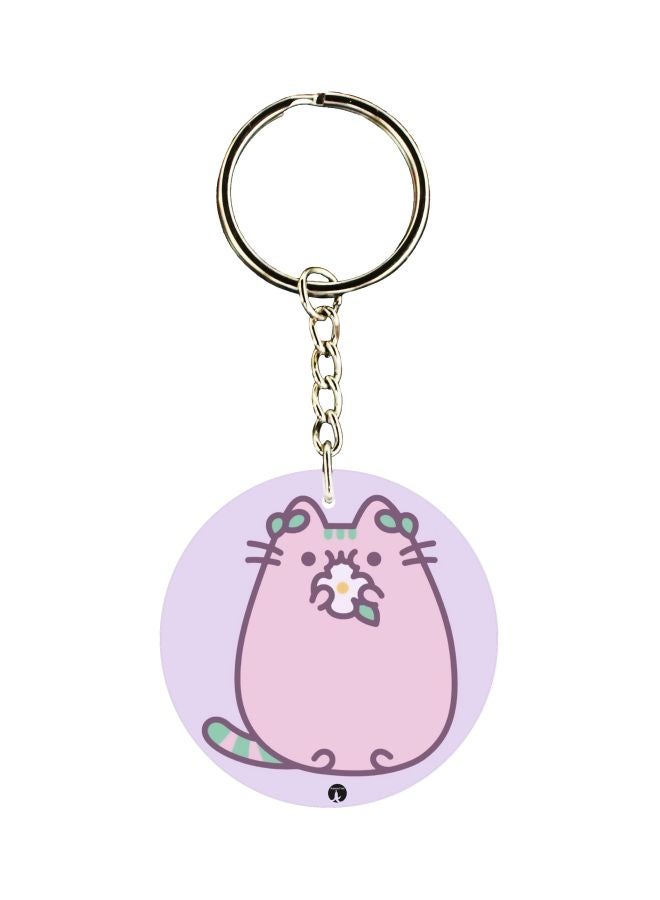 BP Cartoon Cat Printed Double Sided Keychain