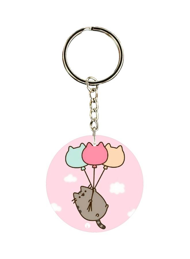 BP Cartoon Cat Printed Double Sided Keychain
