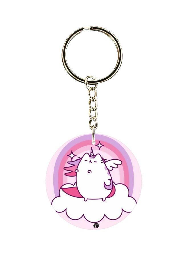 BP Cartoon Cat Printed Double Sided Keychain