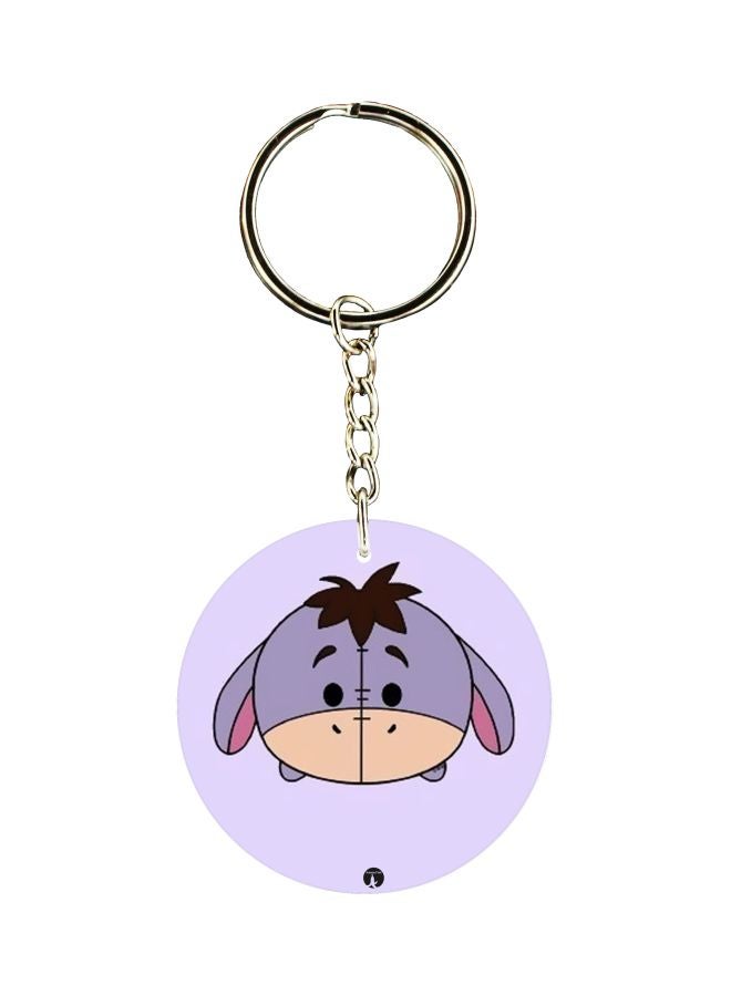 بي بي سلسلة مفاتيح بطبعة حمار من الرسومات الكرتونية على الوجهين