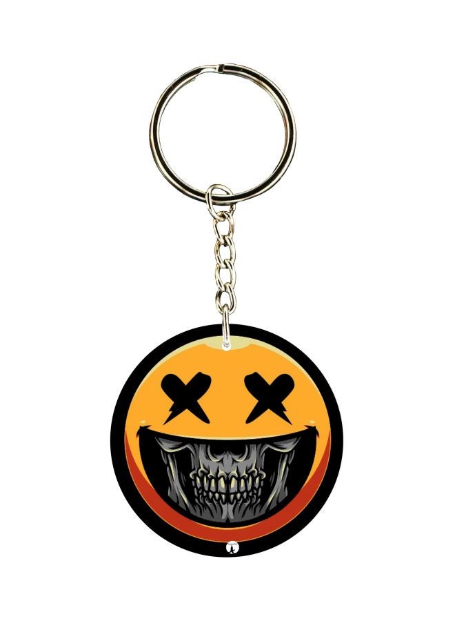 BP Skull Printed Double Sided Keychain 
