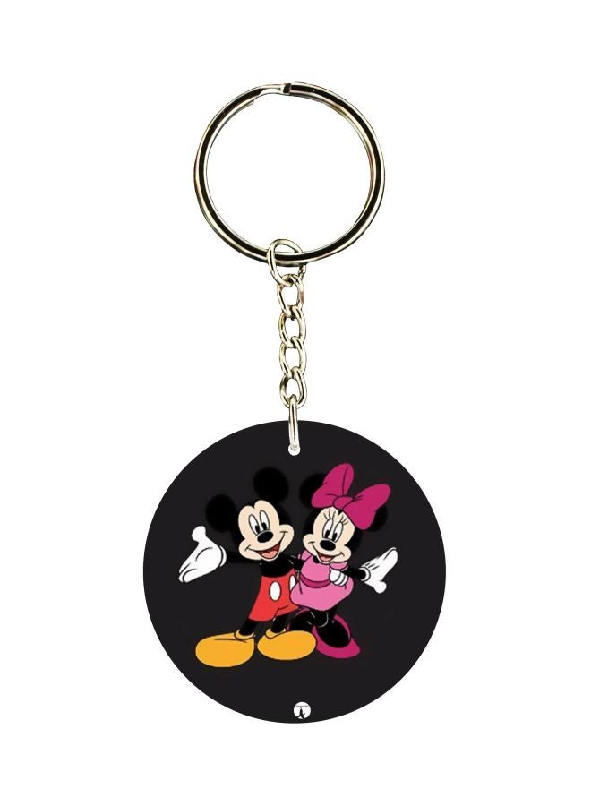BP Mickey Mouse Cartoon Printed Double Sided Keychain 